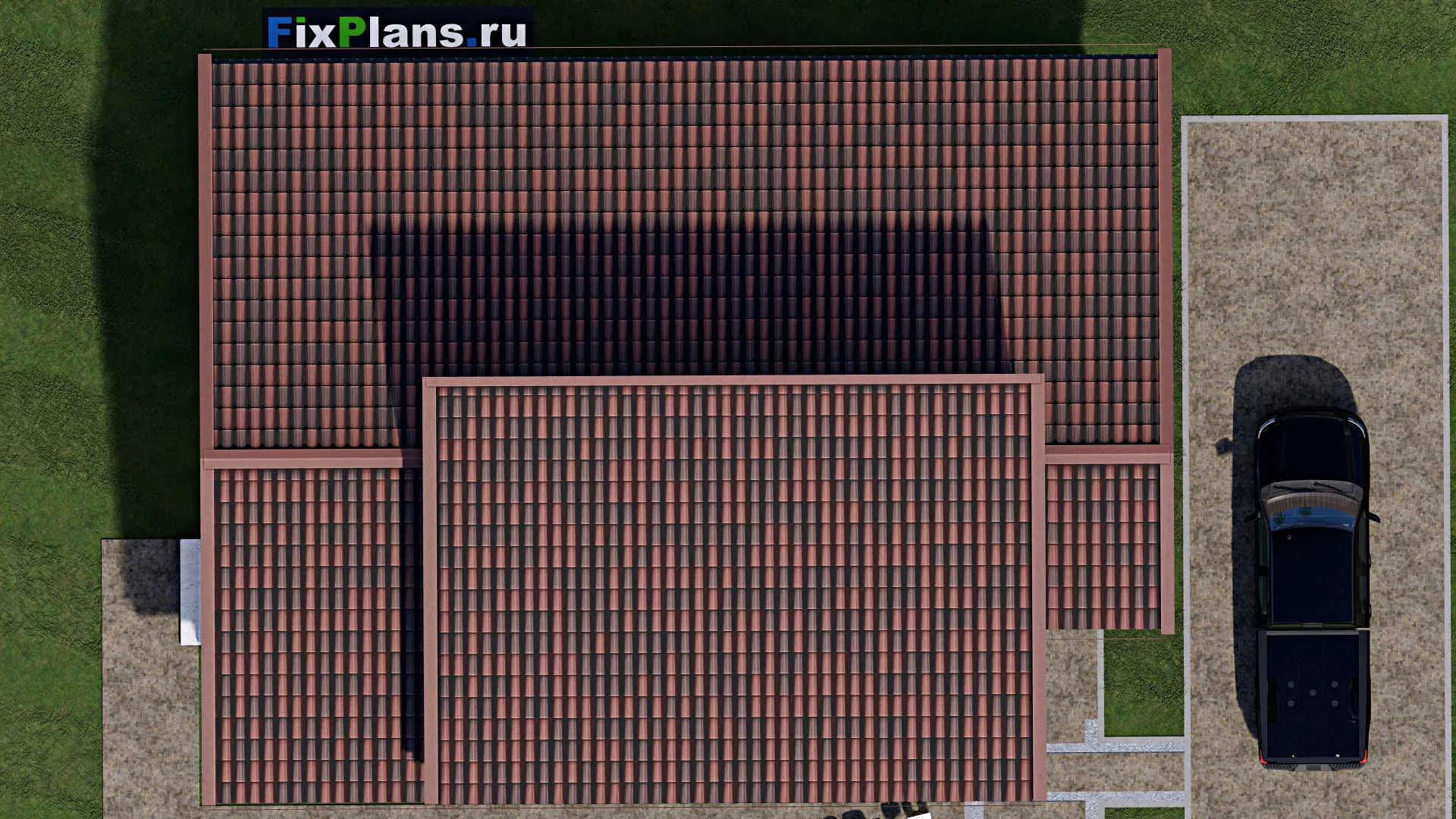 F-1106 - Проект одноэтажного дома 10 на 14, площадью 110 м² с террасой и 2 спальнями