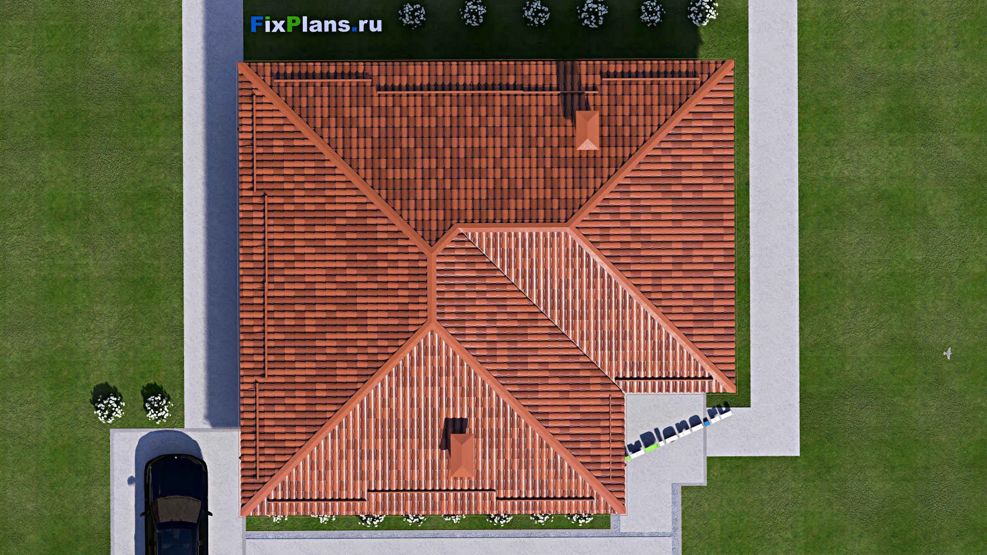 F-14786 - Проект одноэтажного дома 13 на 14, площадью 130 м² с 2 спальнями