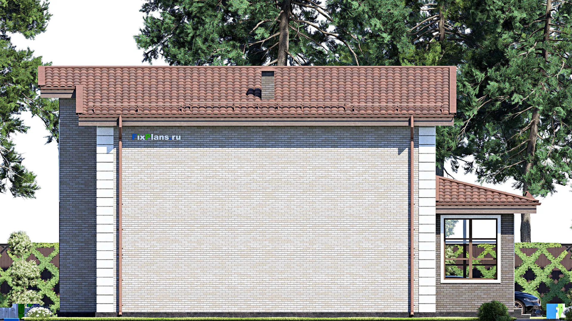 F-12428 - Проект дома с мансардой 13 на 15, площадью 170 м² с 5 спальнями