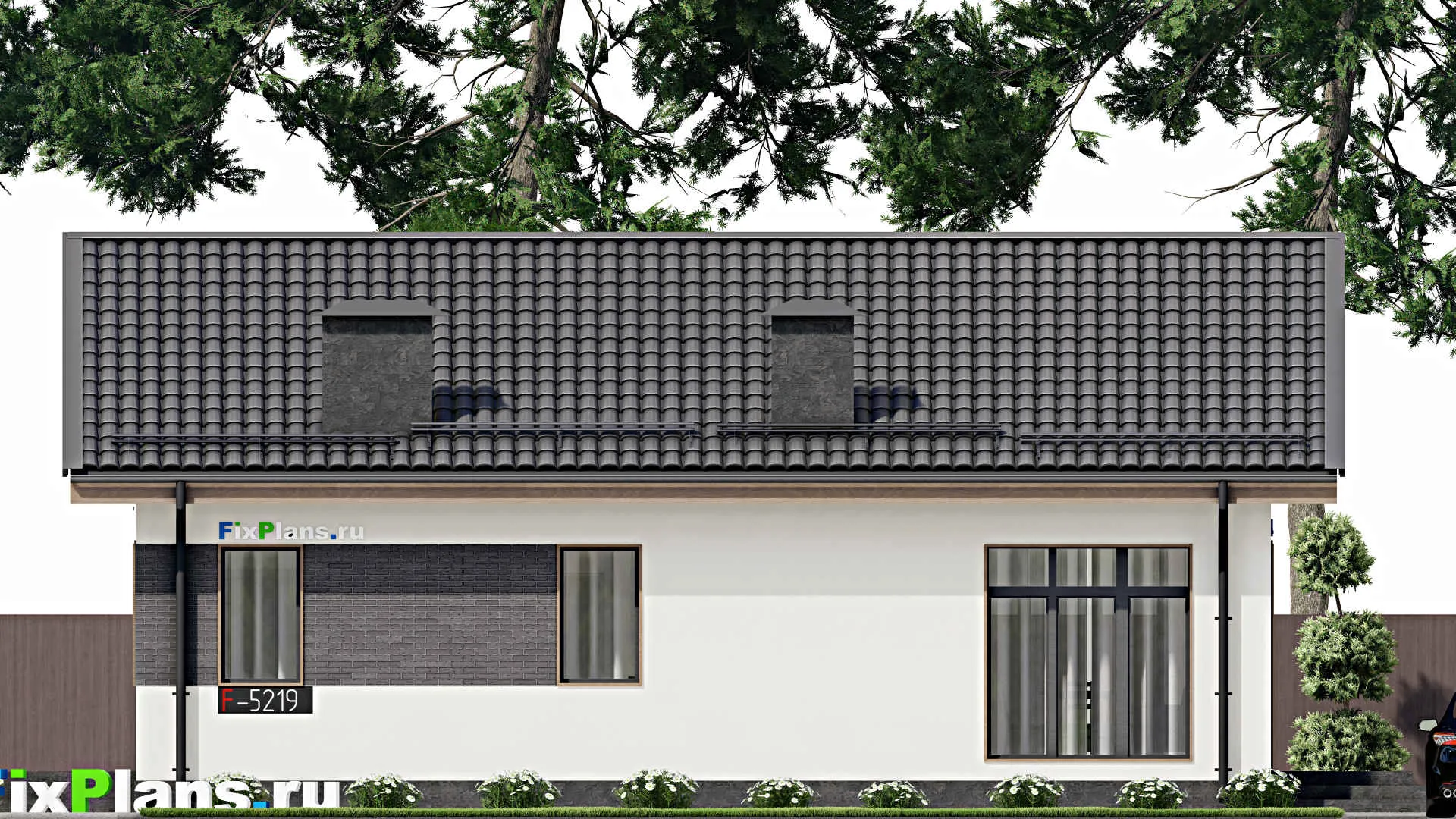 F-5219 - Проект одноэтажного дома 10 на 12, площадью 100 м² с 2 спальнями