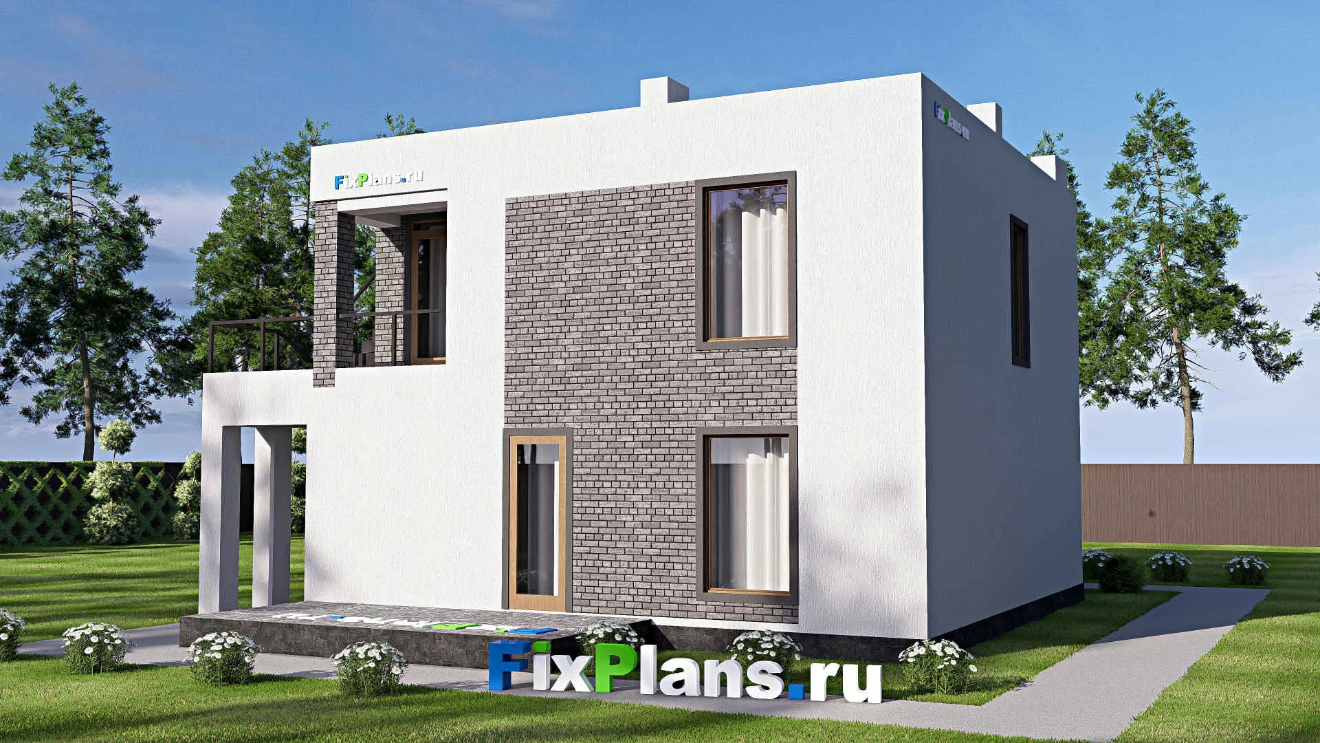 F-20015 - Проект двухэтажного дома 12 на 13, площадью 150 м² с террасой, балконом и 3 спальнями