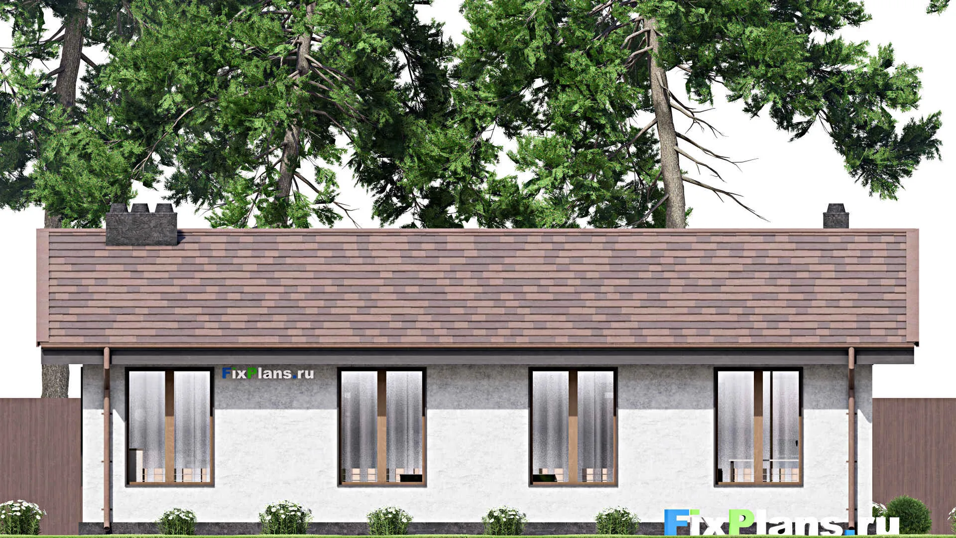 F-14480 - Проект одноэтажного дома 11 на 14, площадью 100 м² с 3 спальнями