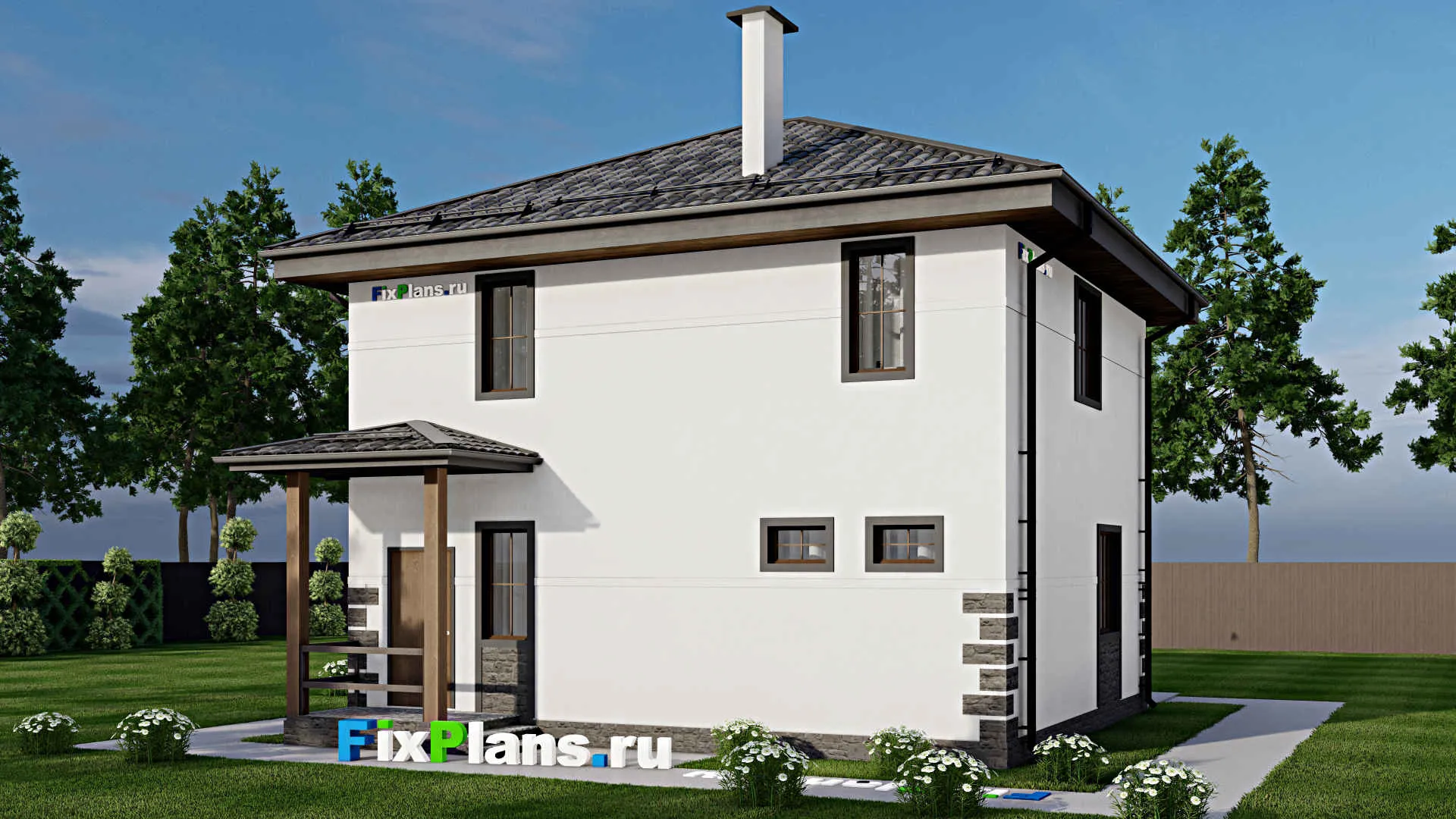 F-9836 - Проект двухэтажного дома 10 на 11, площадью 120 м² с 3 спальнями