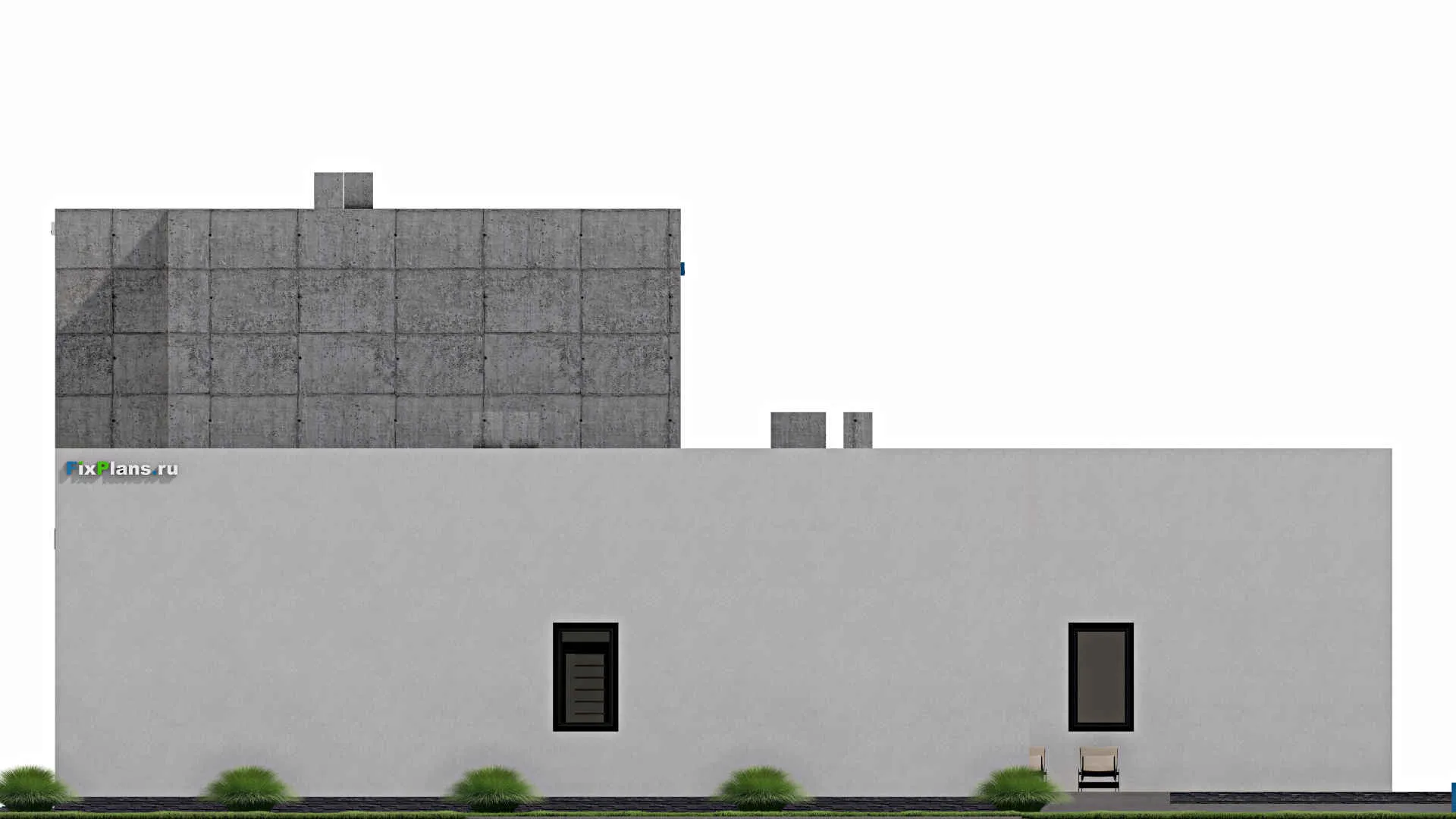 F-0359 - Проект двухэтажного дома 19 на 21, площадью 550 м² с террасой, балконом, баней, бассейном, спортзалом и 4 спальнями