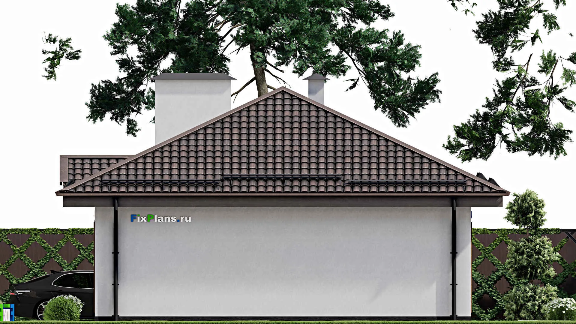 F-6902 - Проект одноэтажного дома 10 на 17, площадью 150 м² с террасой и 3 спальнями