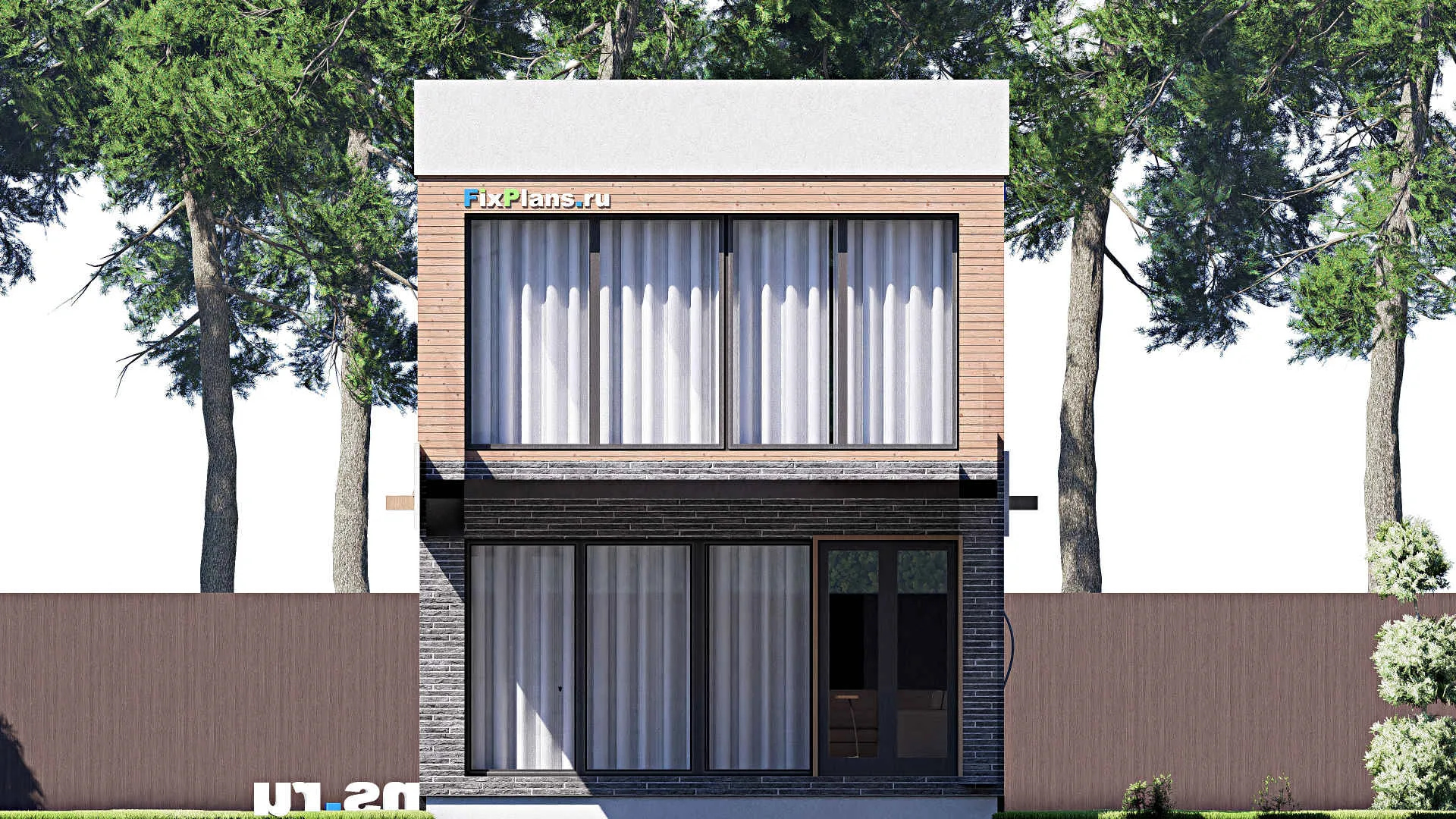 F-18683 - Проект двухэтажного дома 7 на 24, площадью 180 м² с террасой, балконом и 3 спальнями