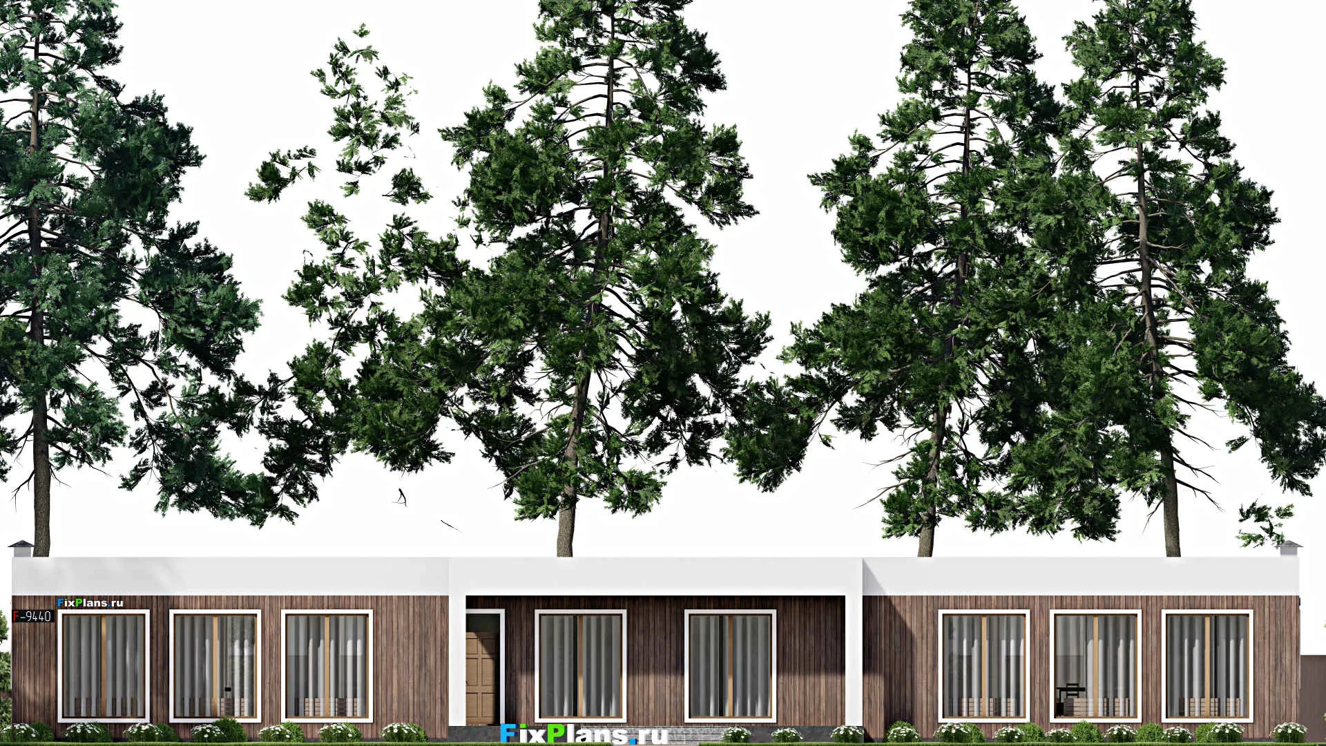 F-9440 - Проект одноэтажного дома 8 на 31, площадью 170 м² с 4 спальнями