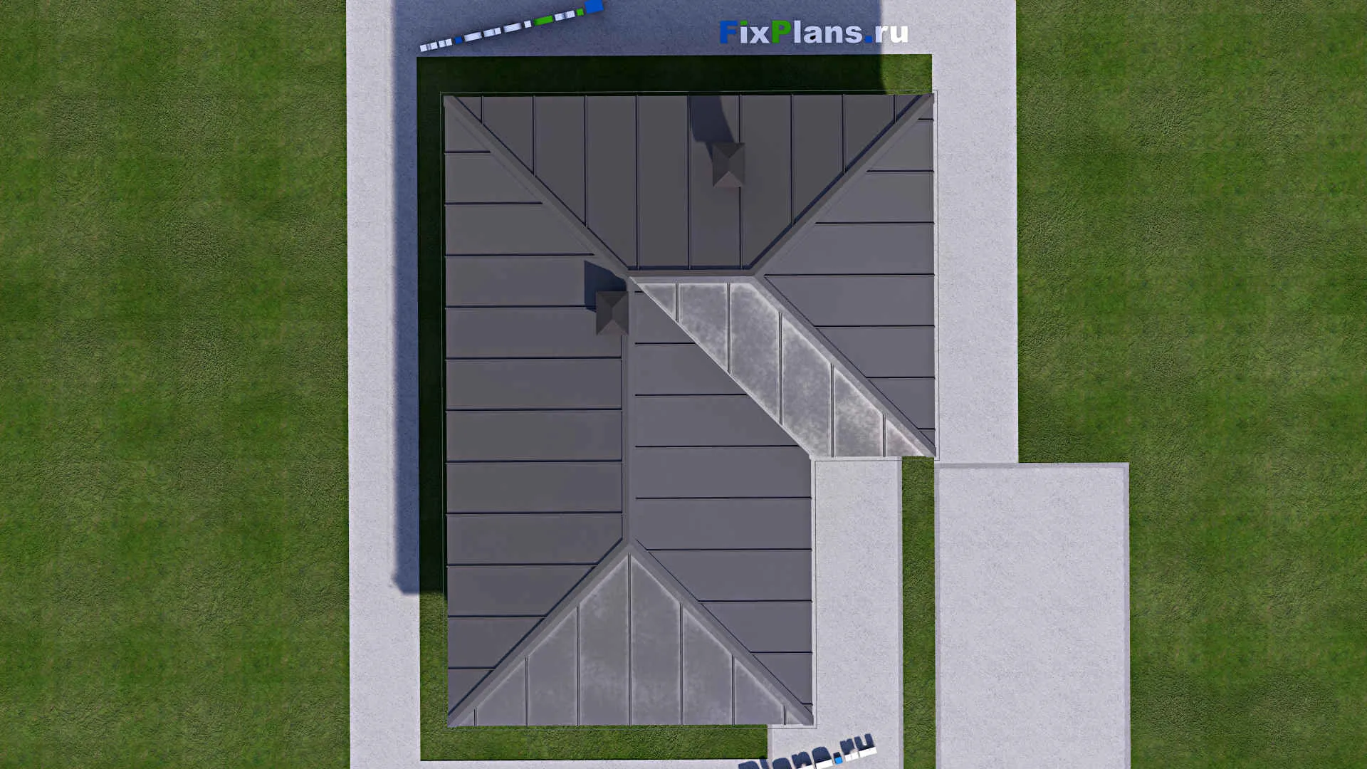 F-14885 - Проект бани 9 на 12, площадью 70 м² с терассой и санузлом