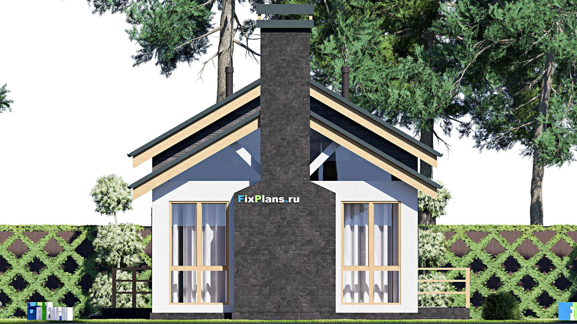 F-20681 - Проект одноэтажного дома 9 на 23, площадью 150 м² с террасой и 1 спальнями