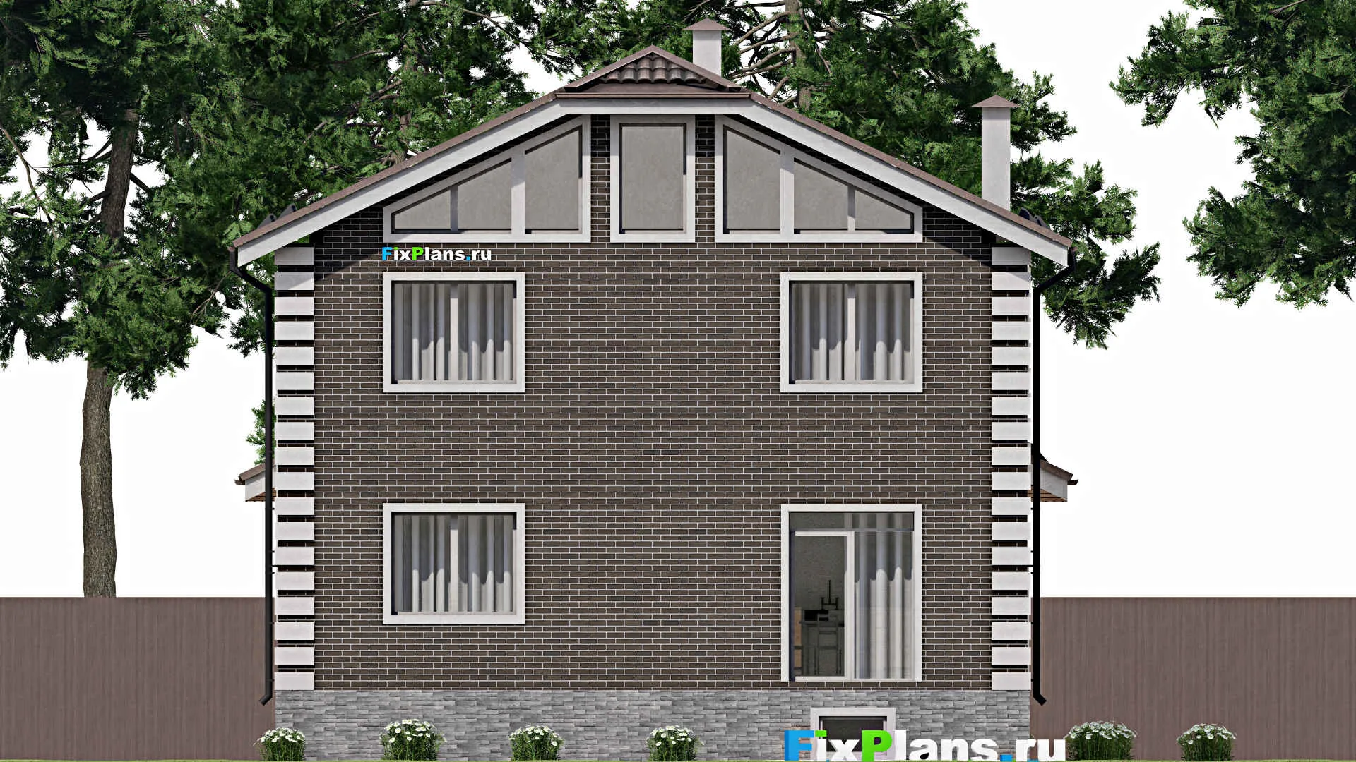 F-5660 - Проект двухэтажного дома 11 на 16, площадью 200 м² с гаражом на 1 машину и 4 спальнями