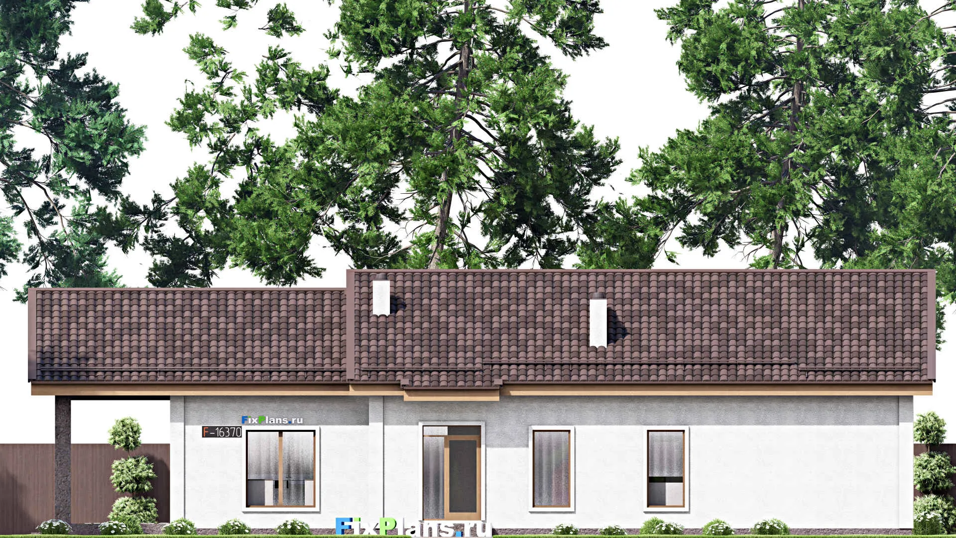 F-16370 - Проект одноэтажного дома 13 на 22, площадью 190 м² с 4 спальнями