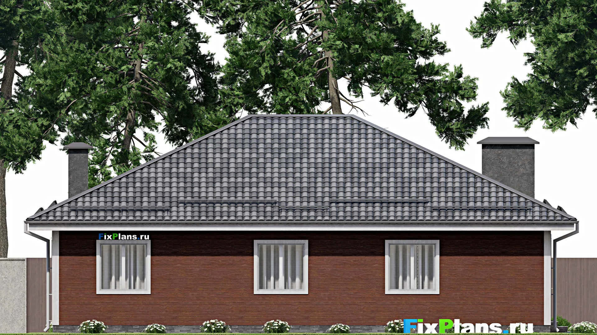 F-5903 - Проект одноэтажного дома 15 на 16, площадью 160 м² с 4 спальнями