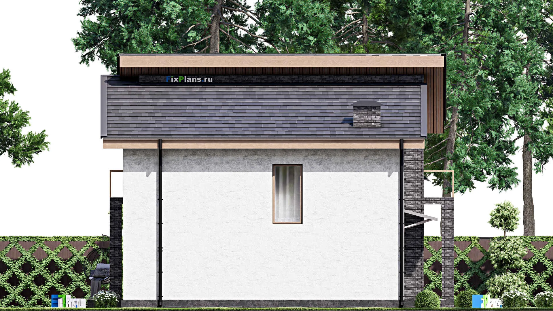 F-12113 - Проект дома с мансардой 9 на 12, площадью 130 м² с террасой, балконом и 4 спальнями