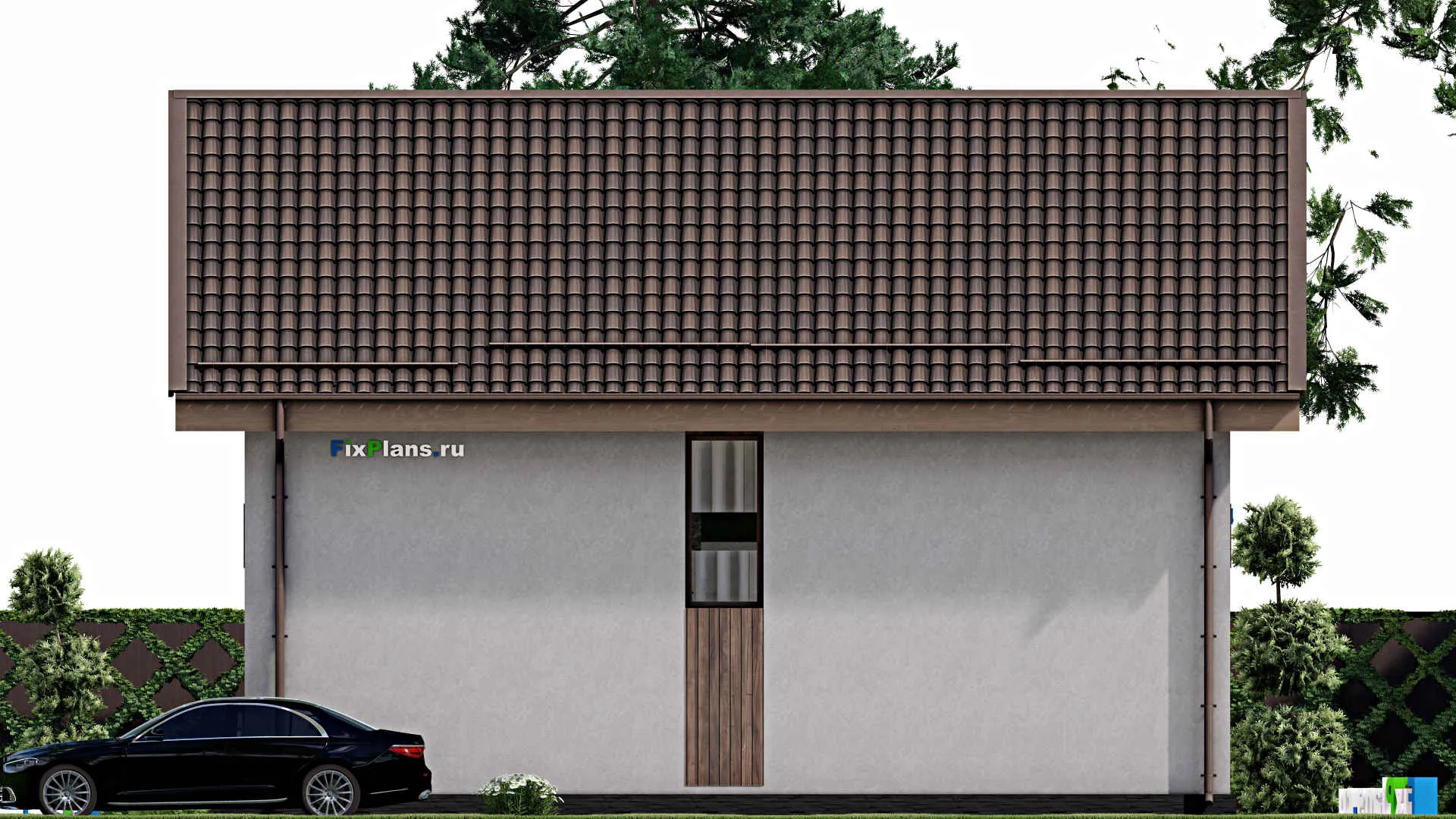 F-8702 - Проект дома с мансардой 9 на 12, площадью 130 м² с балконом и 4 спальнями