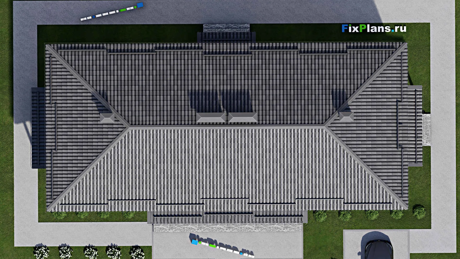 F-6911 - Проект двухэтажного дома 12 на 24, площадью 290 м² с 6 спальнями