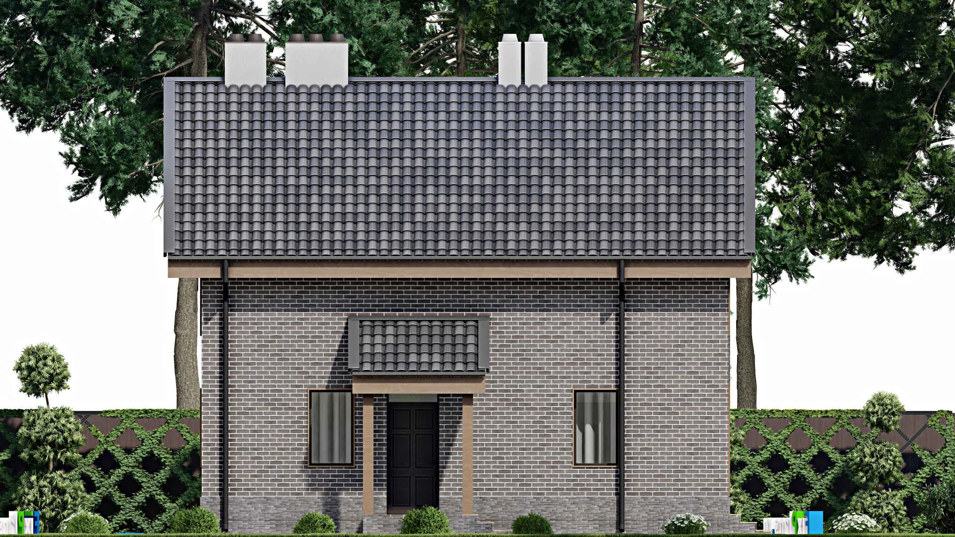 F-7631 - Проект дома с мансардой 10 на 11, площадью 160 м² с террасой, балконом и 3 спальнями