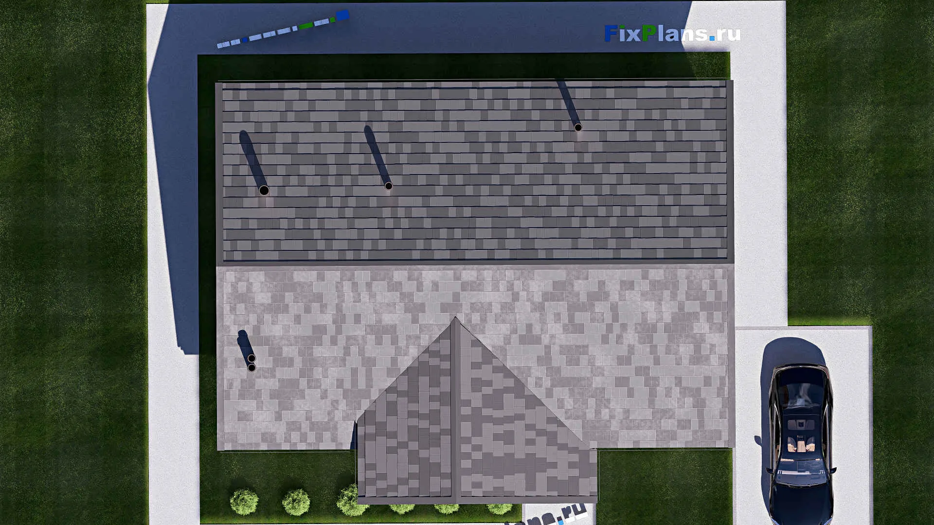 F-19160 - Проект одноэтажного дома 11 на 14, площадью 120 м² с 3 спальнями