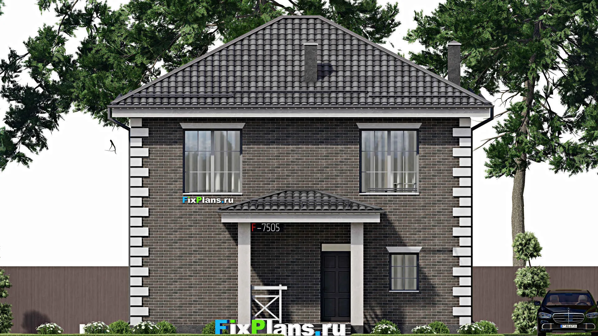 F-7505 - Проект двухэтажного дома 9 на 11, площадью 130 м² с 3 спальнями