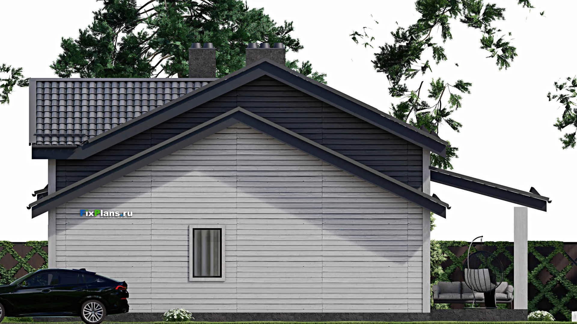 F-7460 - Проект дома с мансардой 12 на 13, площадью 190 м² с 5 спальнями