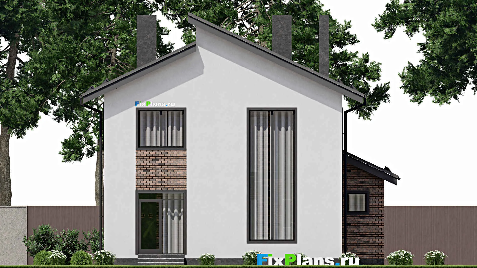 F-2339 - Проект двухэтажного дома 11 на 12, площадью 150 м² с баней и 4 спальнями